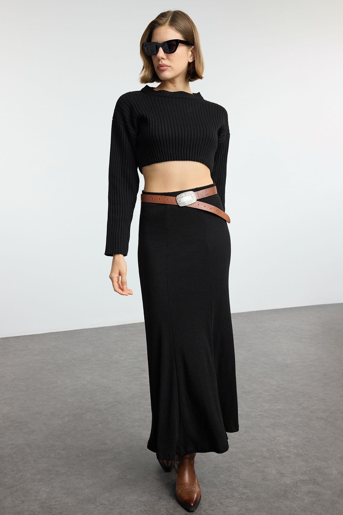 Trendyol Pure Cotton Pencil Maxi Skirt - view 1