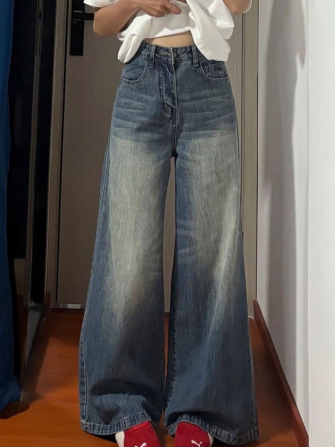 StyleCast Women High-Rise Baggy Skater Light Fade Jeans - view 1