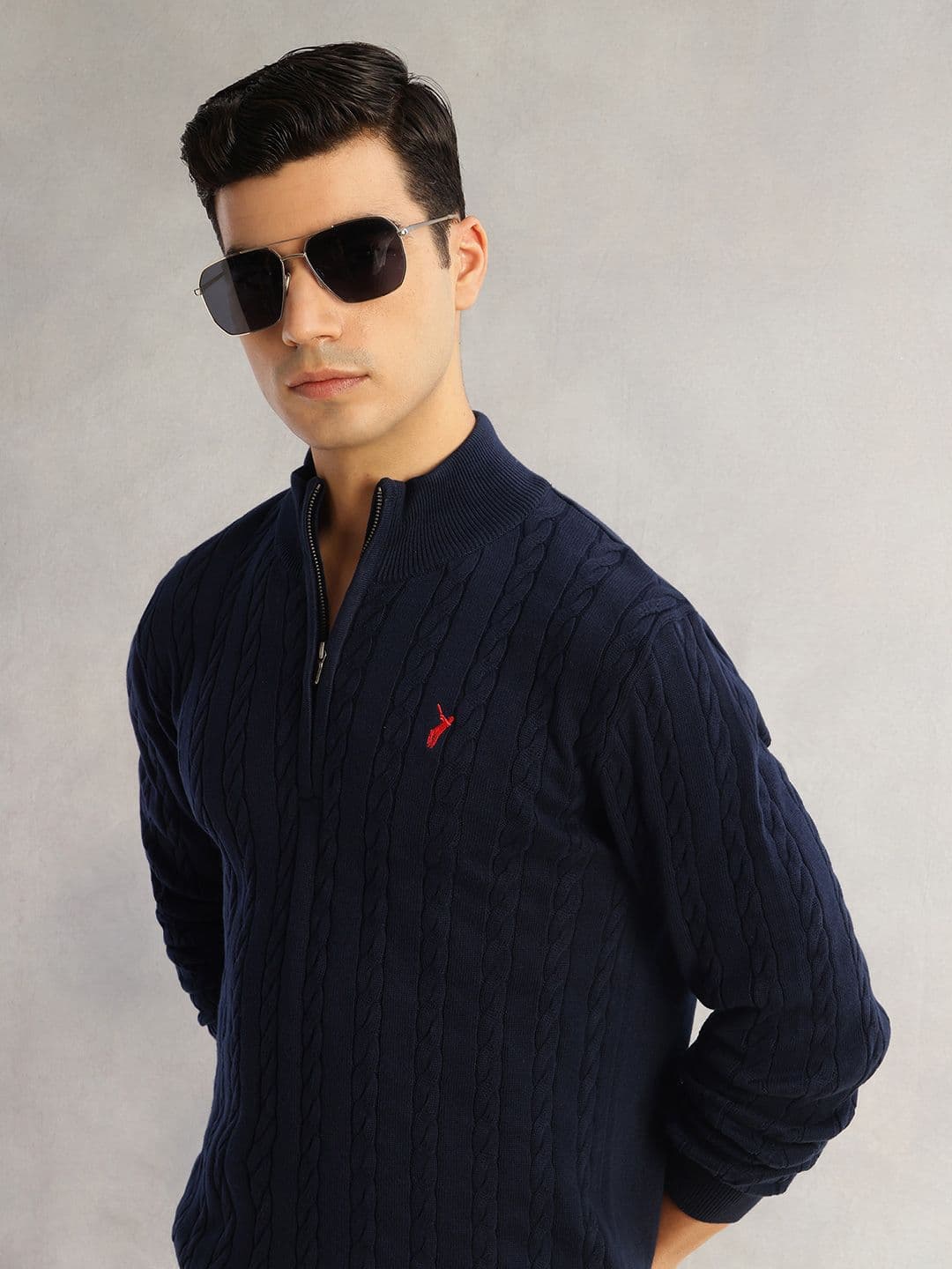 Thomas Scott Men Pure Cotton Cable Knit Pullover Sweaters - view 1