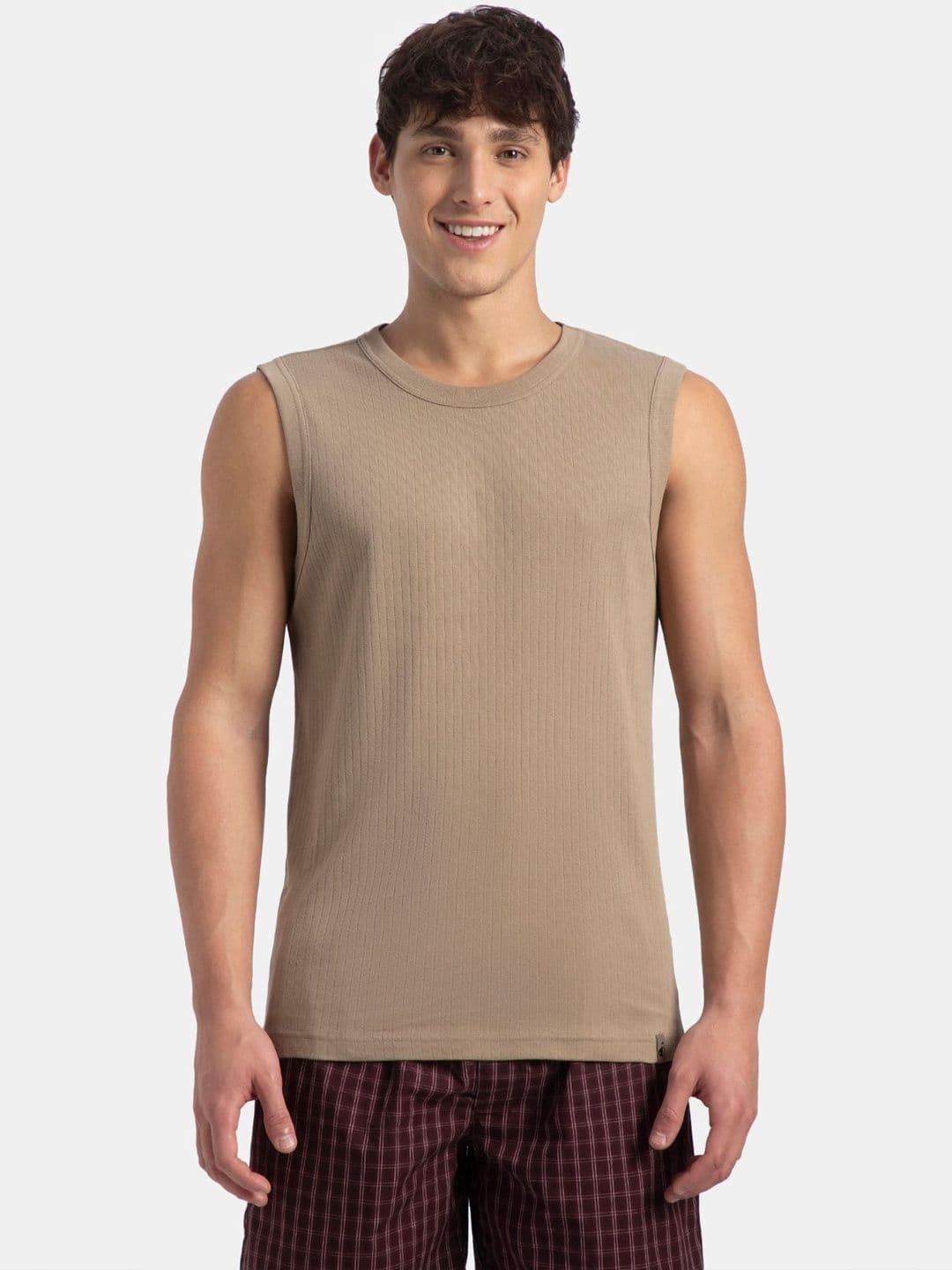 Jockey Super Combed Cotton Rib Solid Round Neck Muscle Vest - 9930 - view 1
