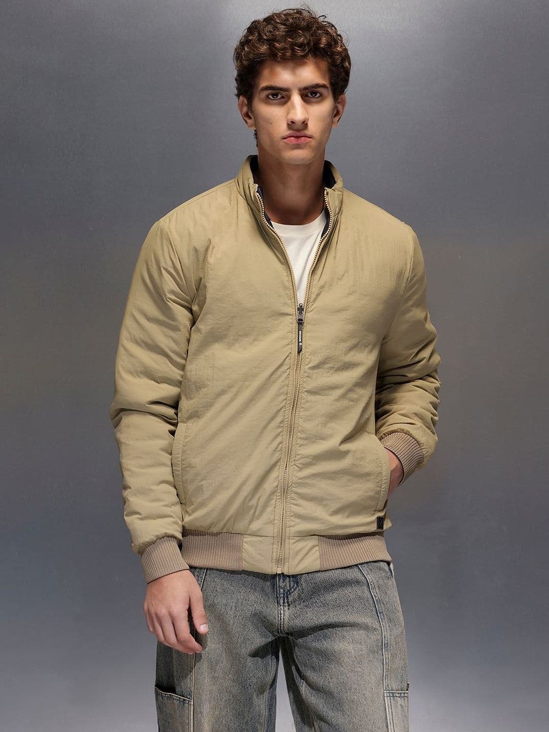 WROGN Mock Collar Padded Jacket - view 1