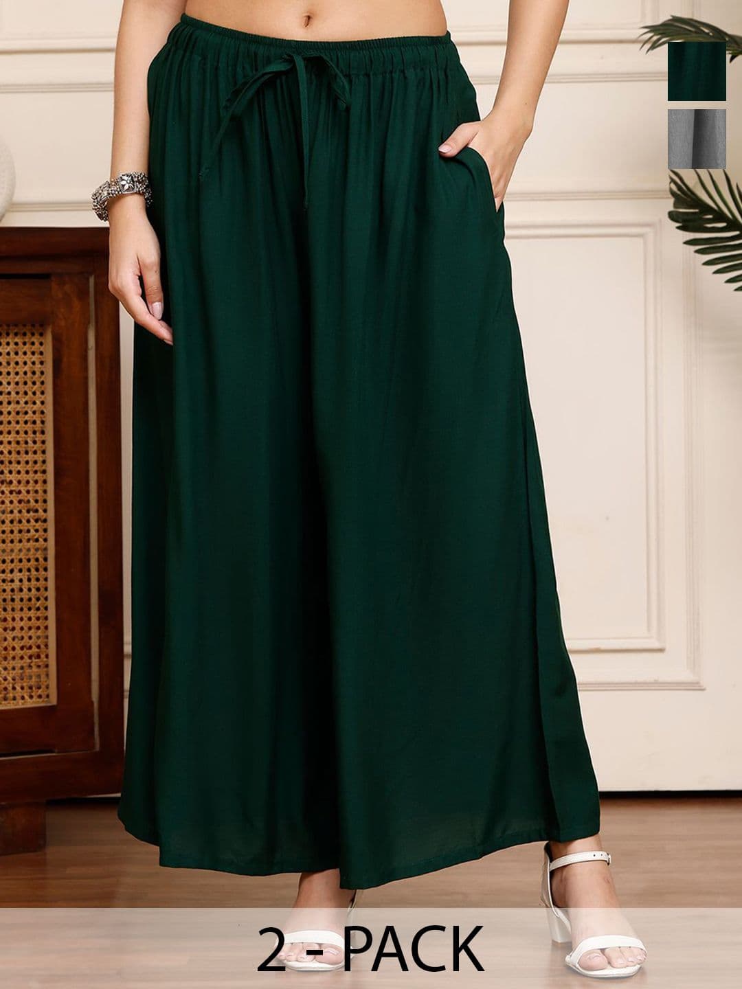 Valles365 by S.C. Women 2 Flared Ethnic Palazzos - view 1