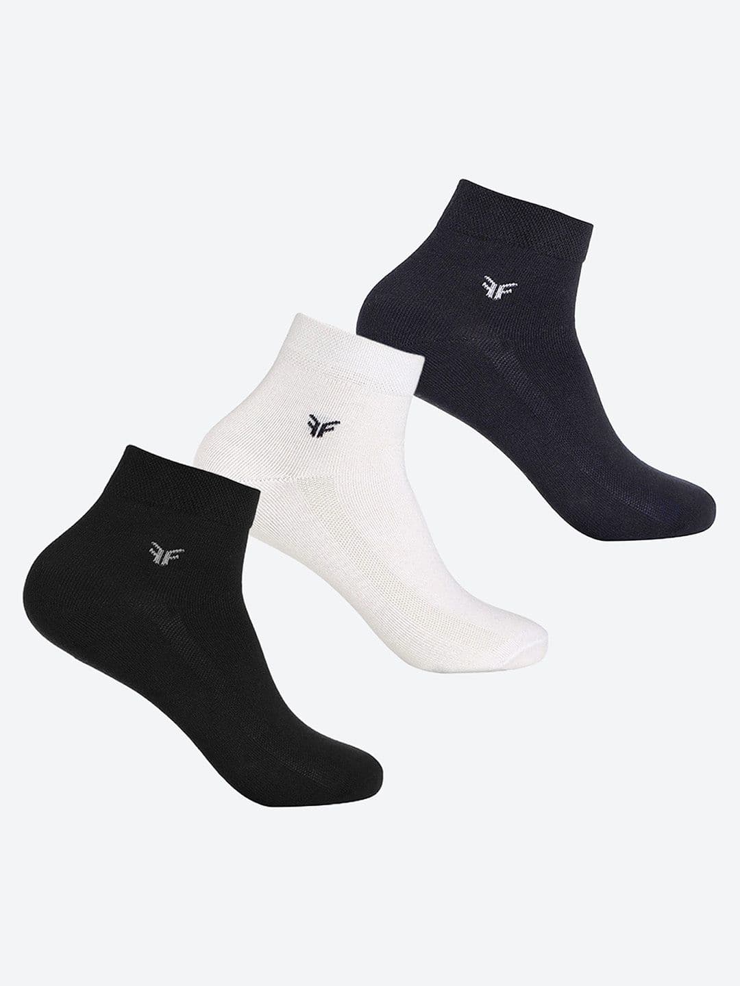 FOOTONS High-Ankle Cotton Anti-Odour & Comfort Fit Multi Socks (Pack of 3) - view 1