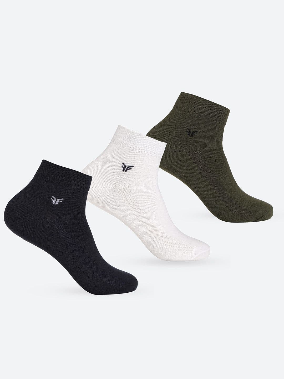 FOOTONS High-Ankle Cotton Anti-Odour & Comfort Fit Multi Socks (Pack of 3) - view 1