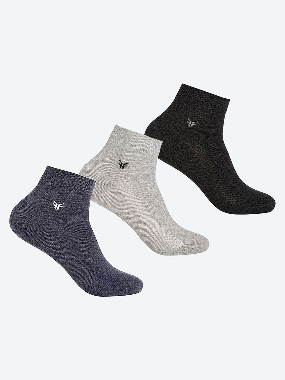 FOOTONS High-Ankle Cotton Anti-Odour & Comfort Fit Multi Socks (Pack of 3) - view 1