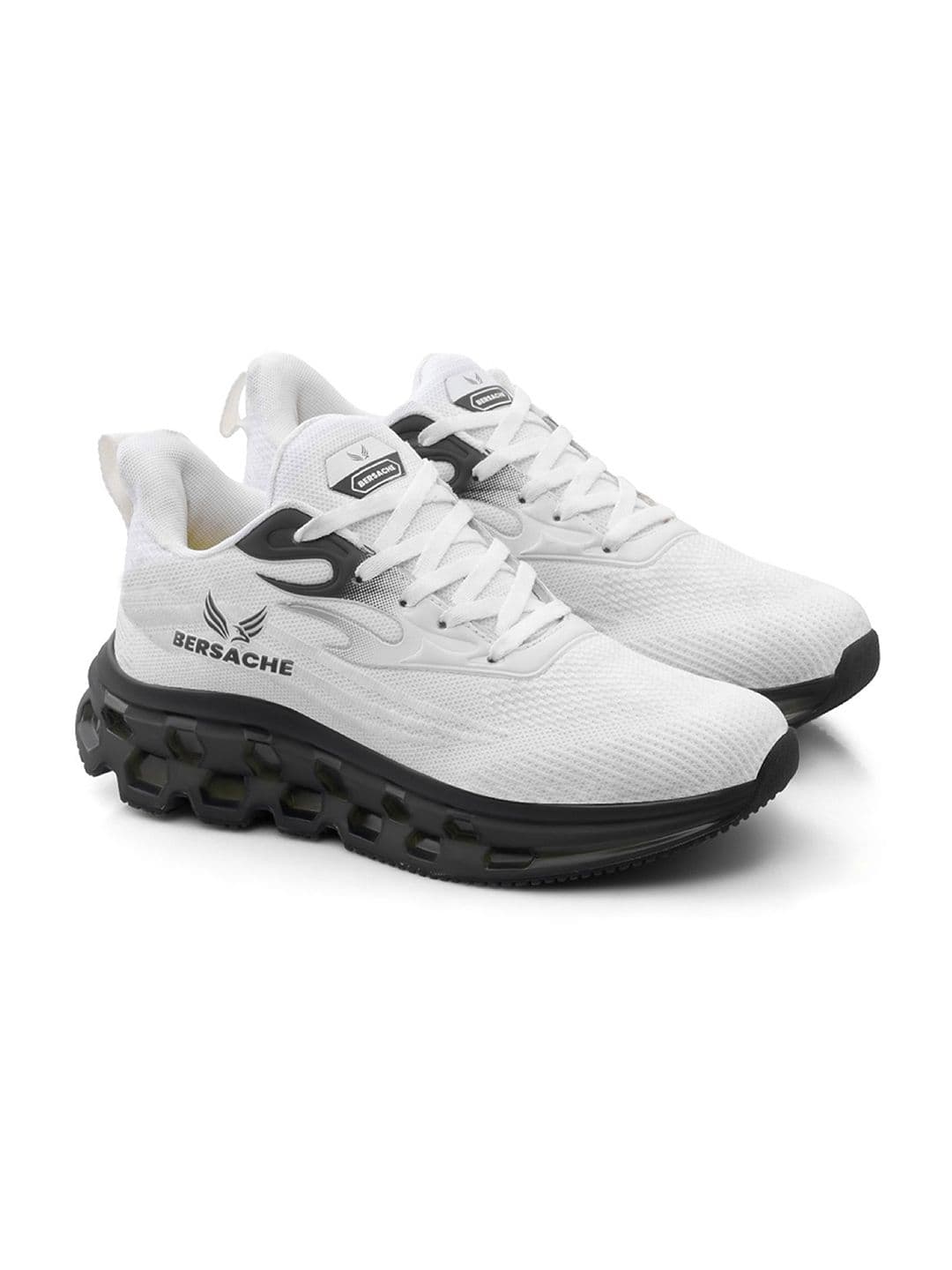 BERSACHE Men White Mesh Running Lace Ups With Phylon Sole Casual Shoes - view 1