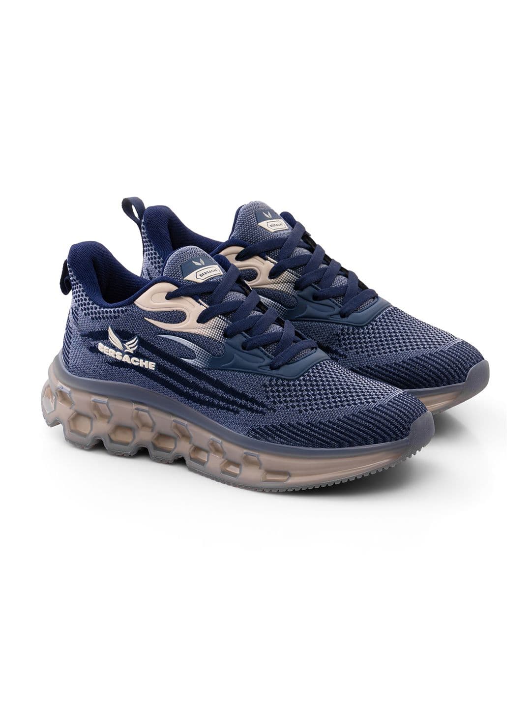 BERSACHE Men Blue Mesh Running Lace Ups With Phylon Sole Casual Shoes - view 1
