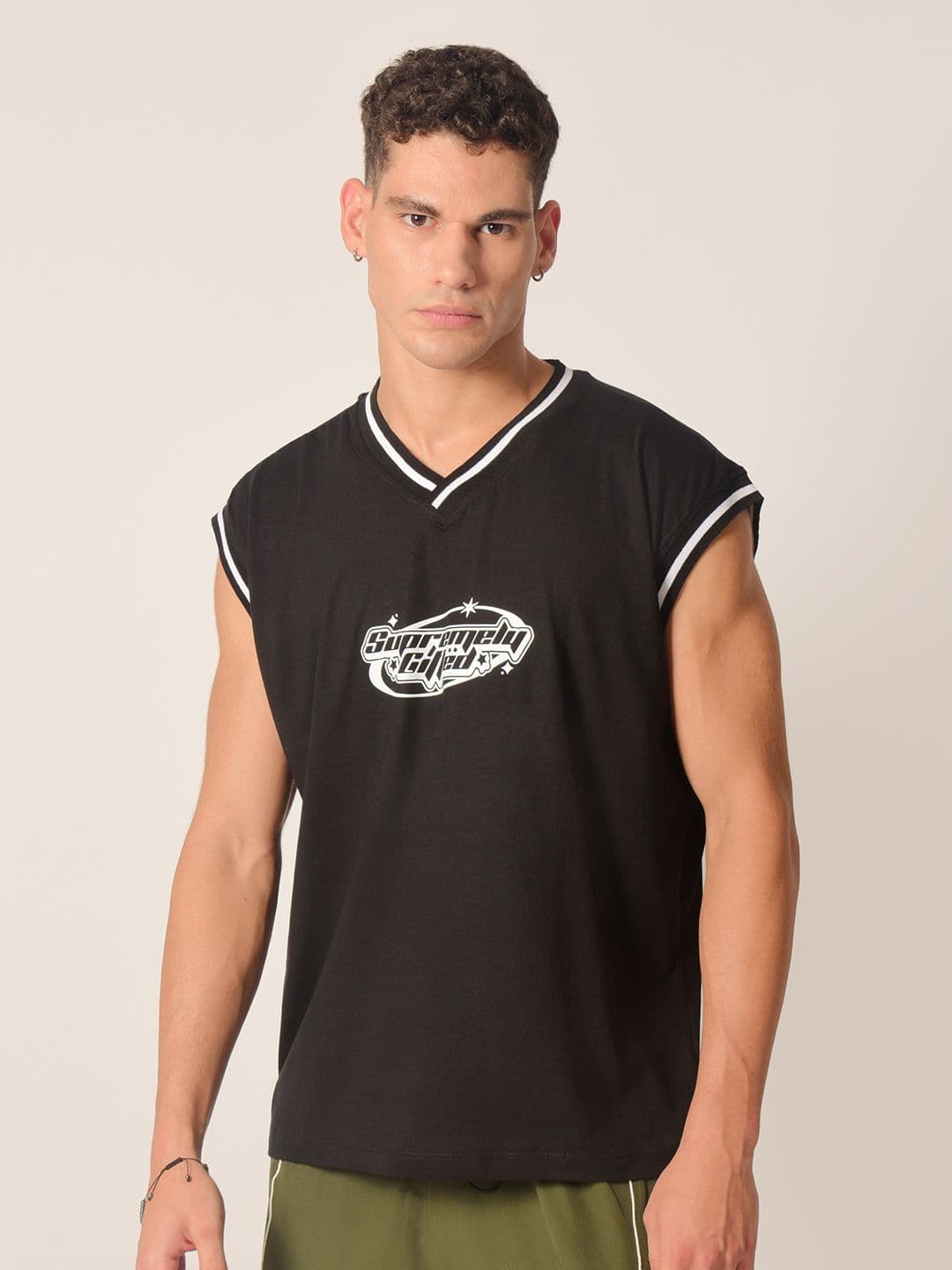 IZF Men Typography Printed V-Neck Cotton T-Shirt - view 1