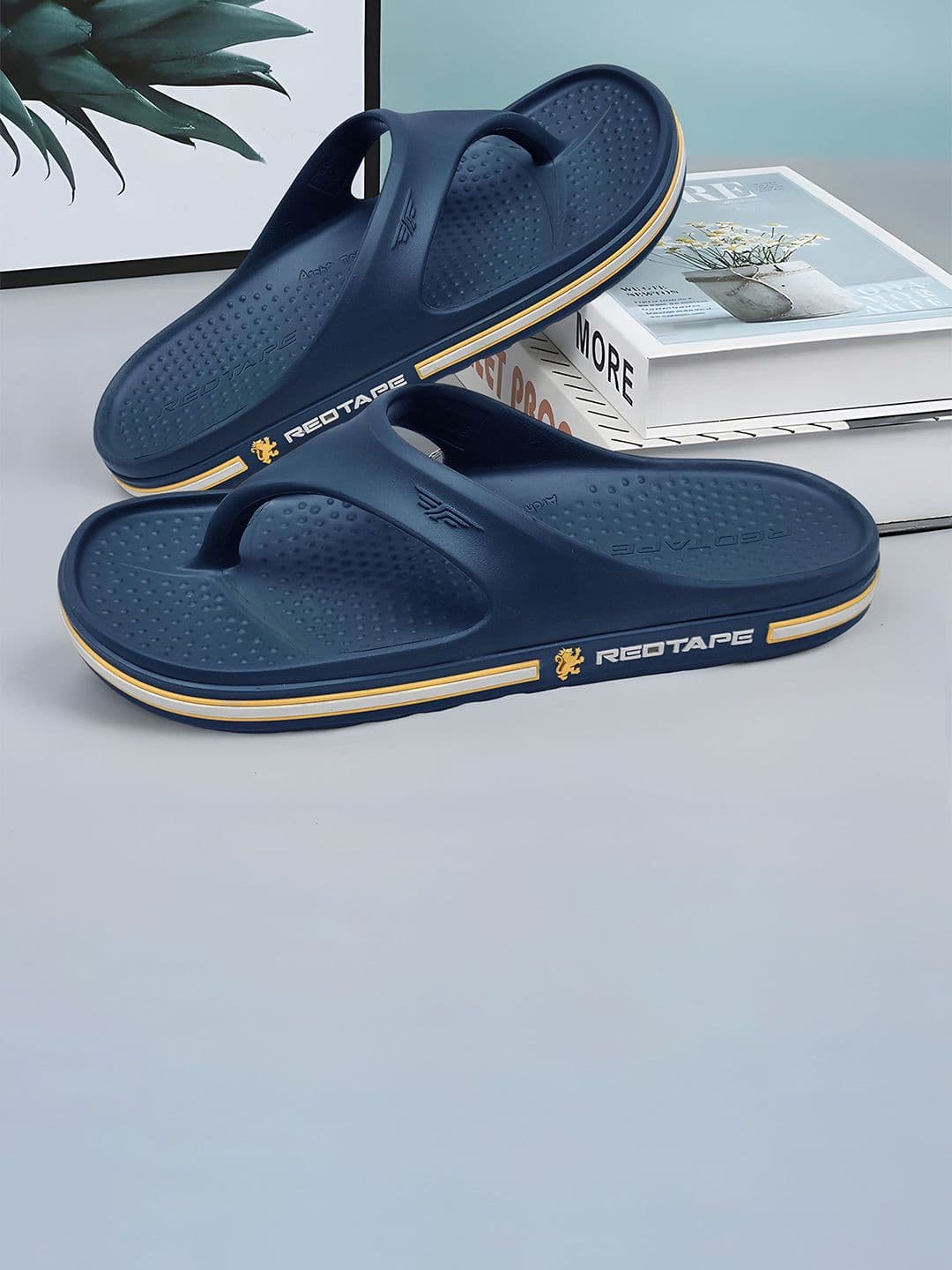 Red Tape Men Cushioned Footbed Thong Flip-Flops - view 1