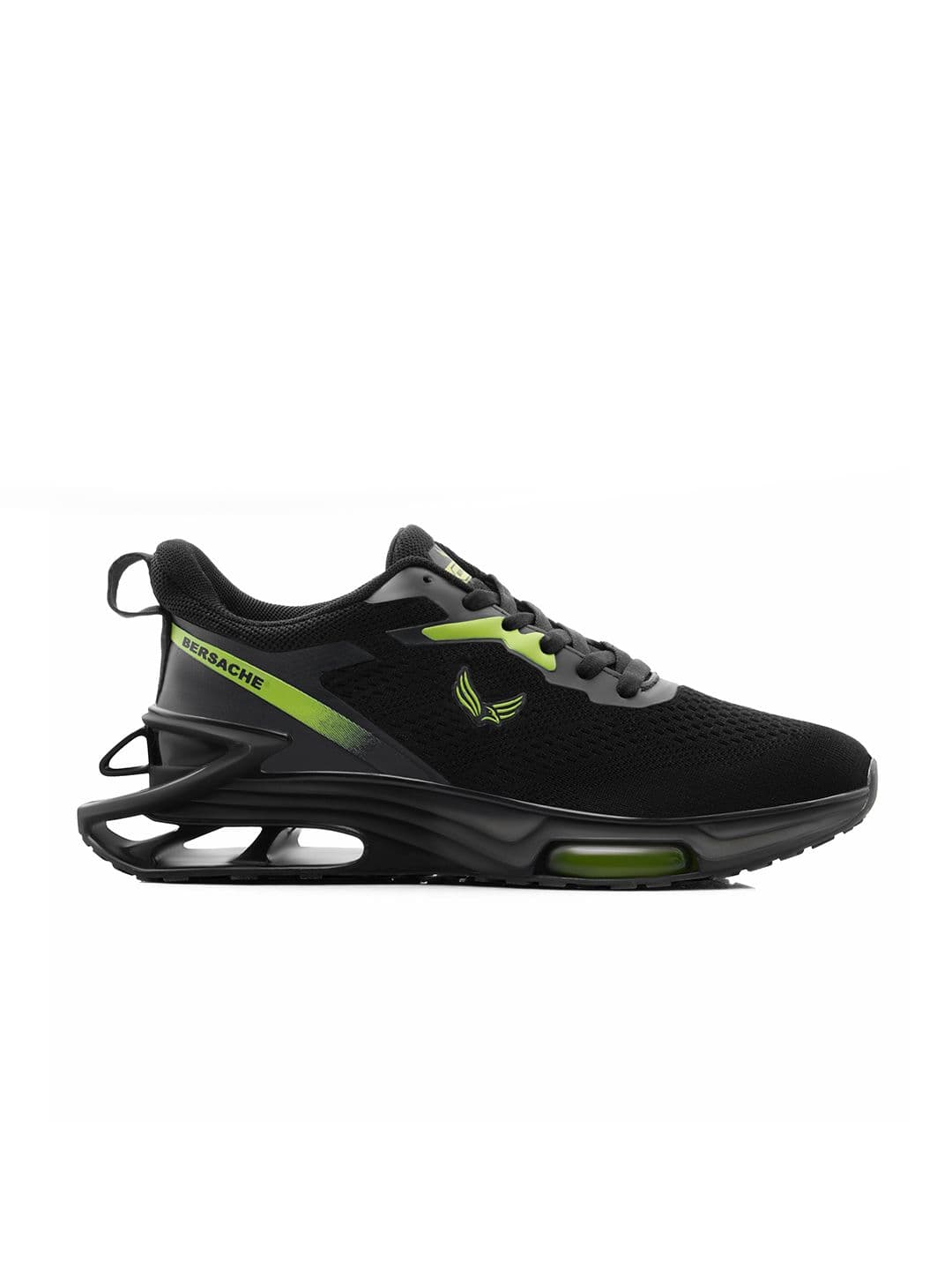 BERSACHE Men Black Mesh Running Sports Shoes - view 1
