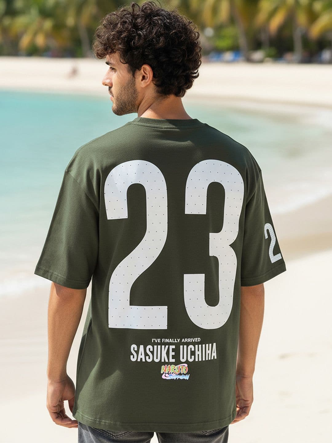 Bewakoof Heavy Duty Men Naruto Typography Printed Round Neck Pure Cotton Oversized T-shirt - view 1