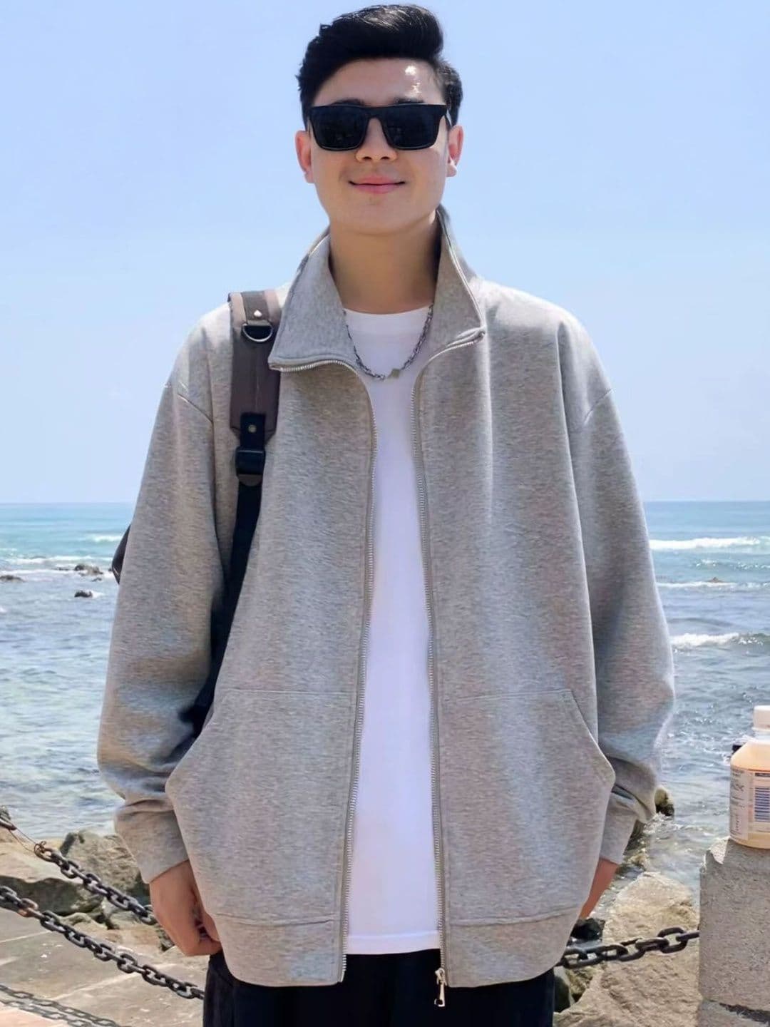 StyleCast Men Mock Collar Solid Bomber Jacket - view 1