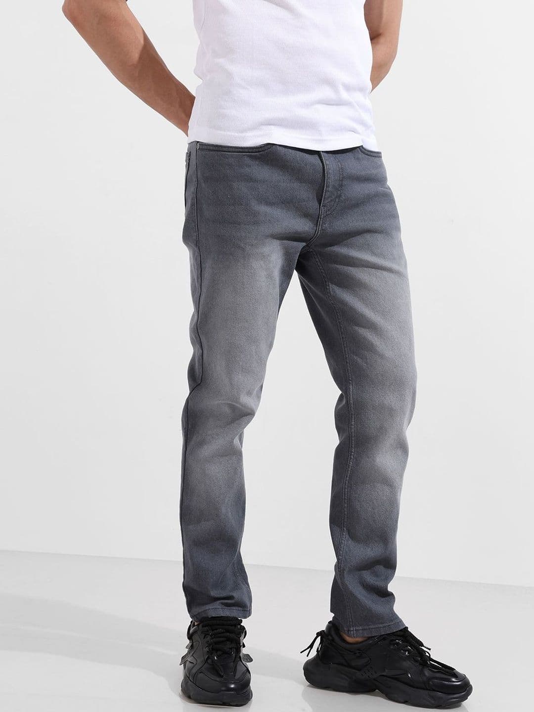 The Indian Garage Co Men Slim Fit Mid-Rise Light Fade Stretchable Jeans - view 1