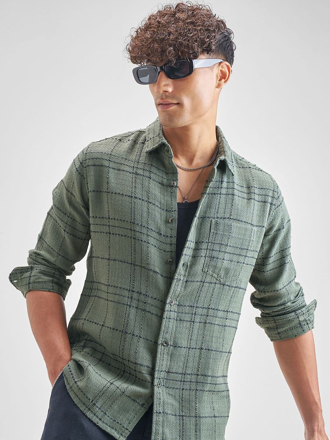 HIGHLANDER Men Slim Fit Checked Casual Shirt - view 1