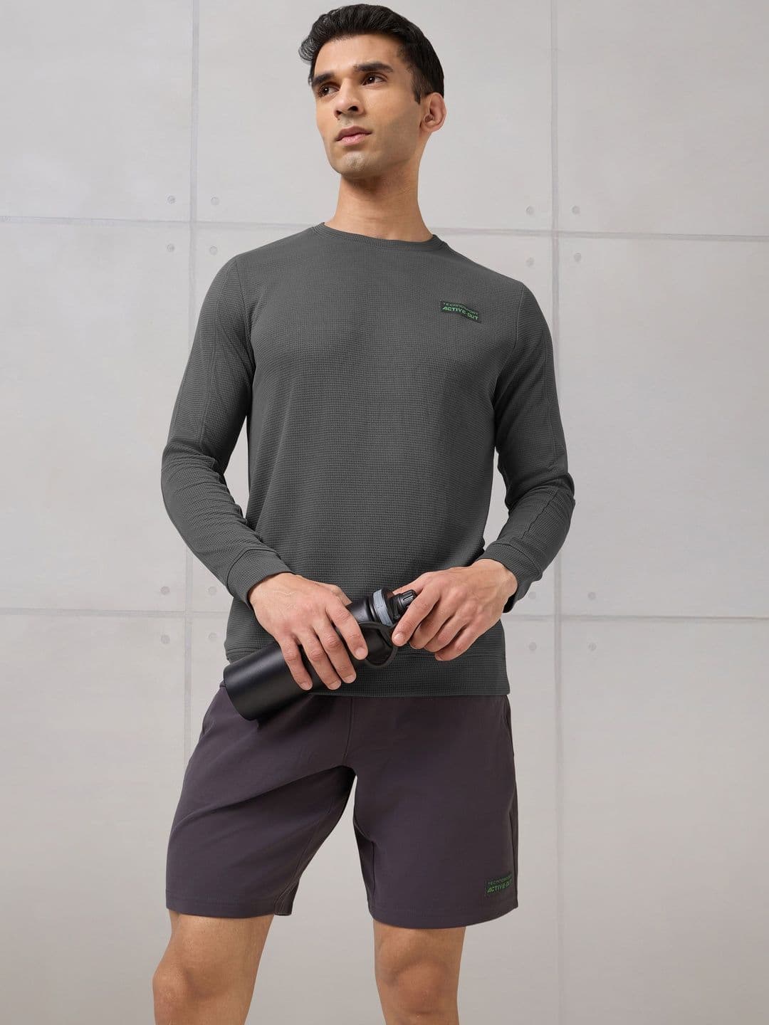 Technosport Men Self Design Anti Static Slim Fit T-shirt - view 1