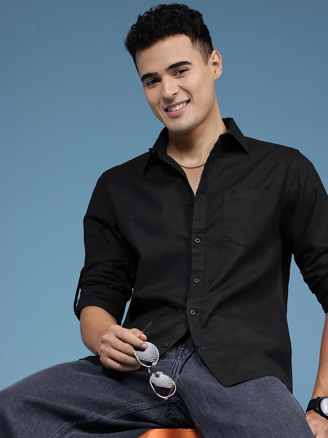 HERE&NOW Pure Cotton Slim Fit Casual Shirt - view 1