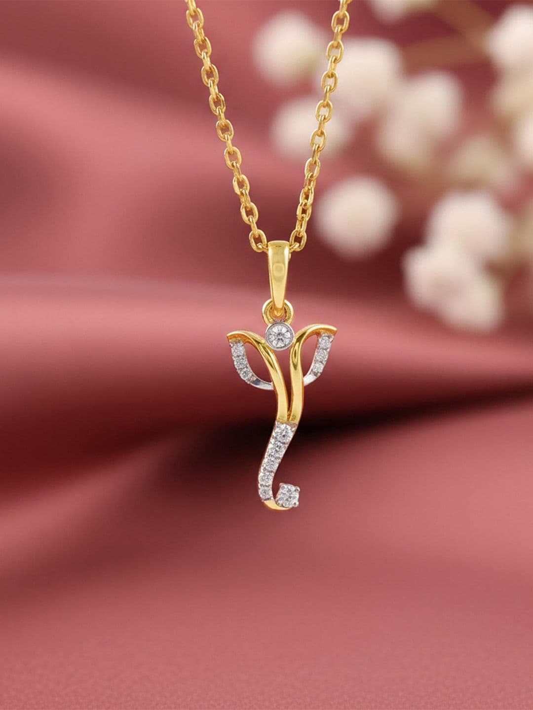 GIVA 14Kt Gold Pendant With 0.12 Carat Lab Grown Diamond - 1.0 g - view 1