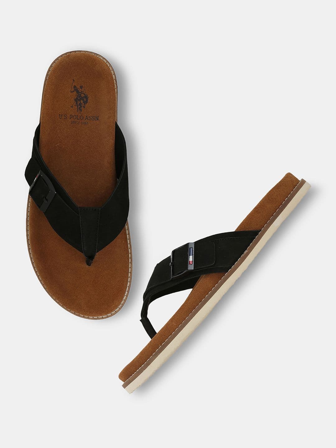 U.S. Polo Assn. Cushioned Footbed Leather Comfort Sandals - view 1