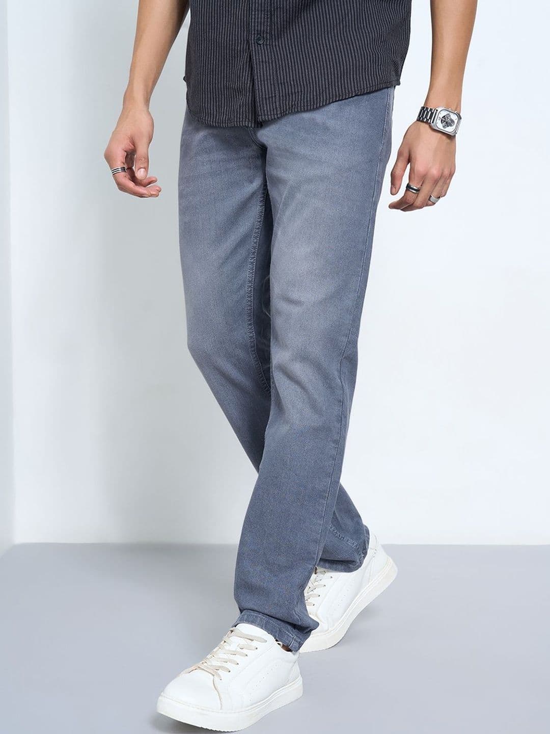 SF JEANS by Pantaloons Men Slim Fit Mid-Rise Light Fade Jeans - view 1