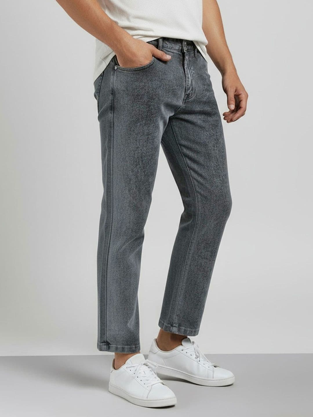 Mast & Harbour Men Tapered Fit Mid-Rise Light Fade Acid Wash Jeans - view 1