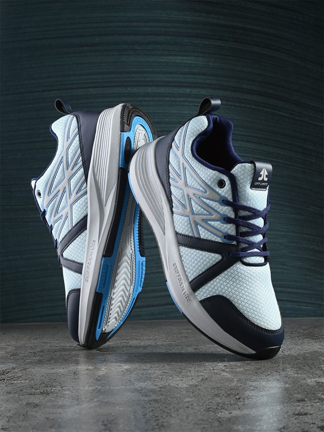 OFF LIMITS Men Blue Mesh Running Lace-Up Shoes - view 1