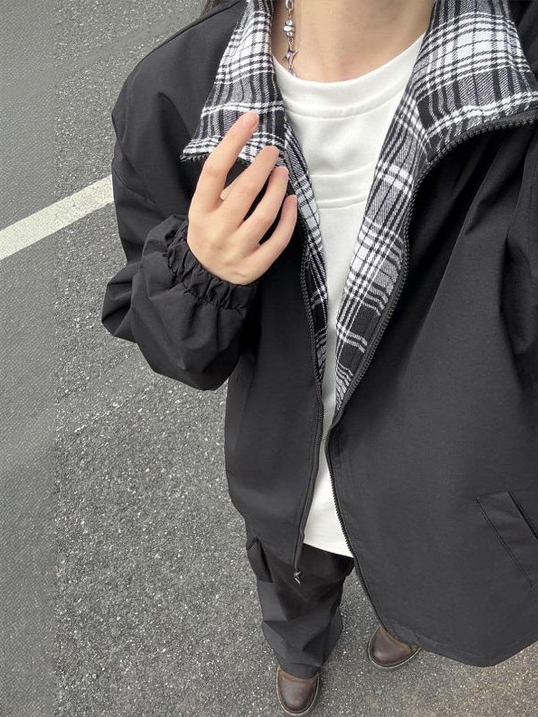 StyleCast x Revolte Spread Collar Tailored Jacket - view 1