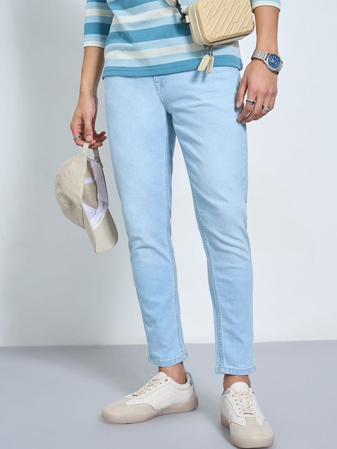 SF JEANS by Pantaloons Men Slim Fit Mid-Rise Light Fade Jeans - view 1