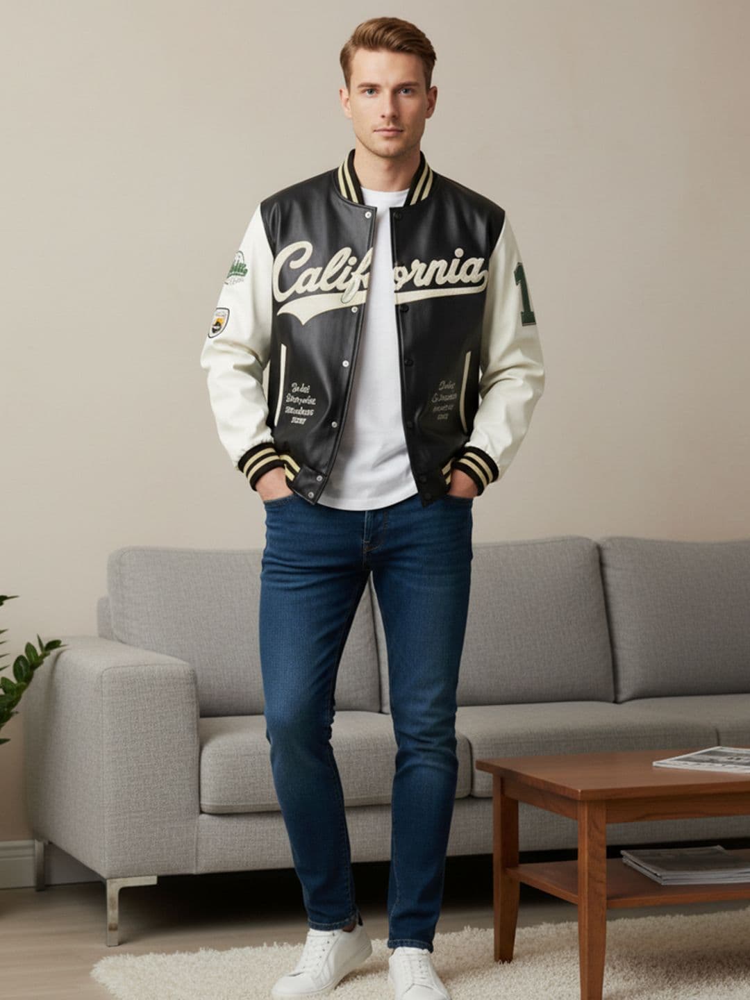 Mast & Harbour Men Graphic Printed Bomber Patchwork Jacket - view 1