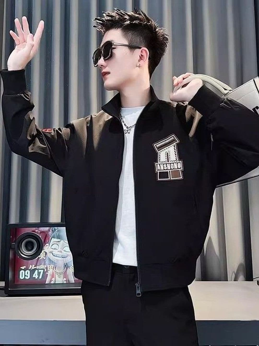 StyleCast x Revolte Spread Collar Leather Jacket - view 1