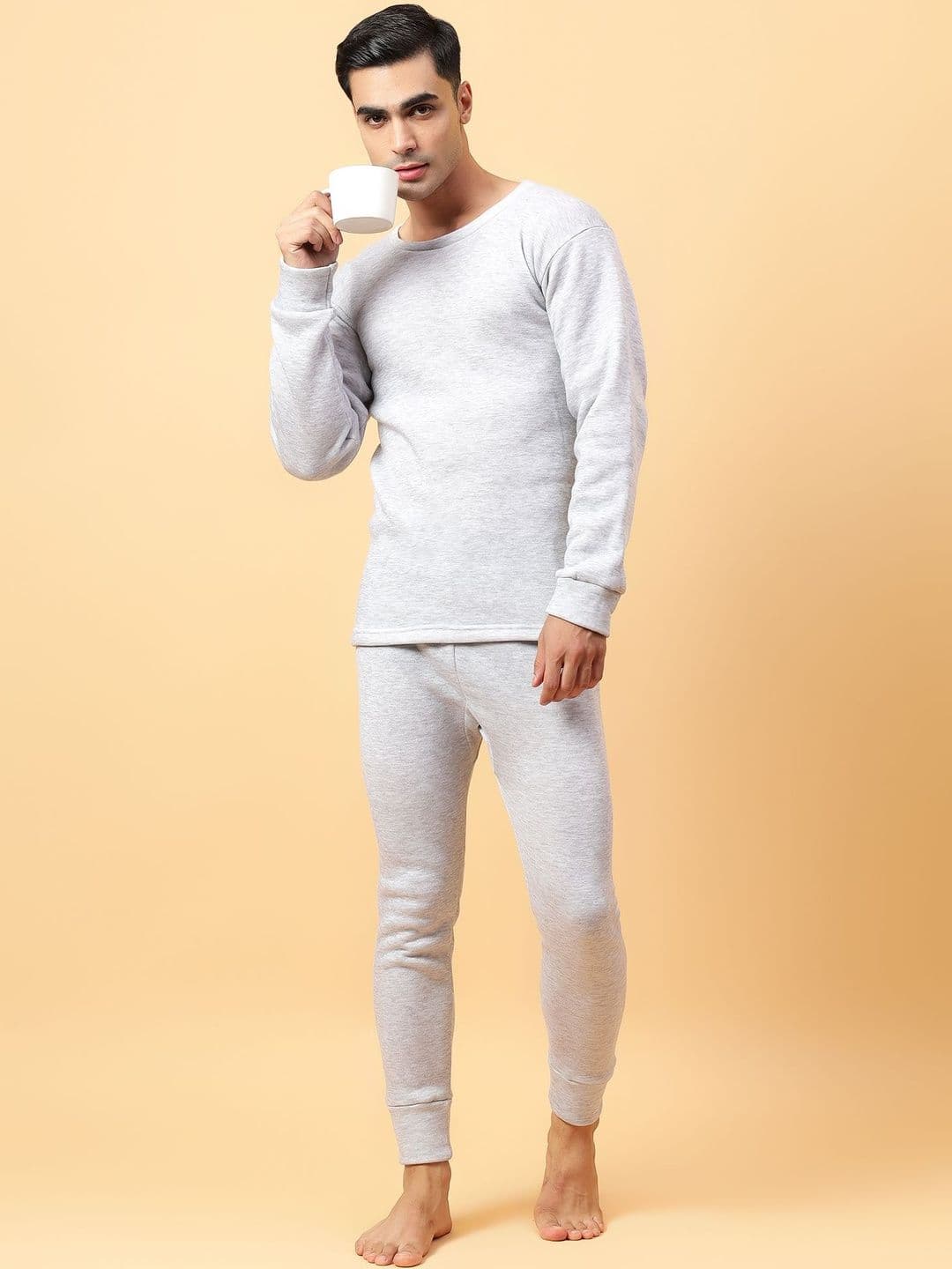 TrybeX Men Round Neck Long Sleeves Winter Inner Thermal Set - view 1