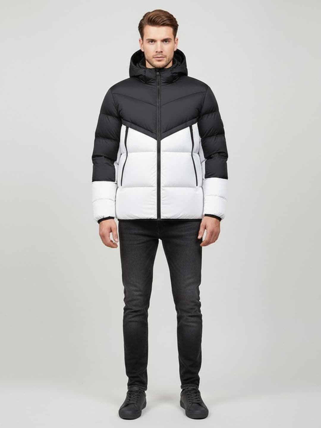 Mast & Harbour Men Long Sleeves Hooded Quilted Jacket - view 1