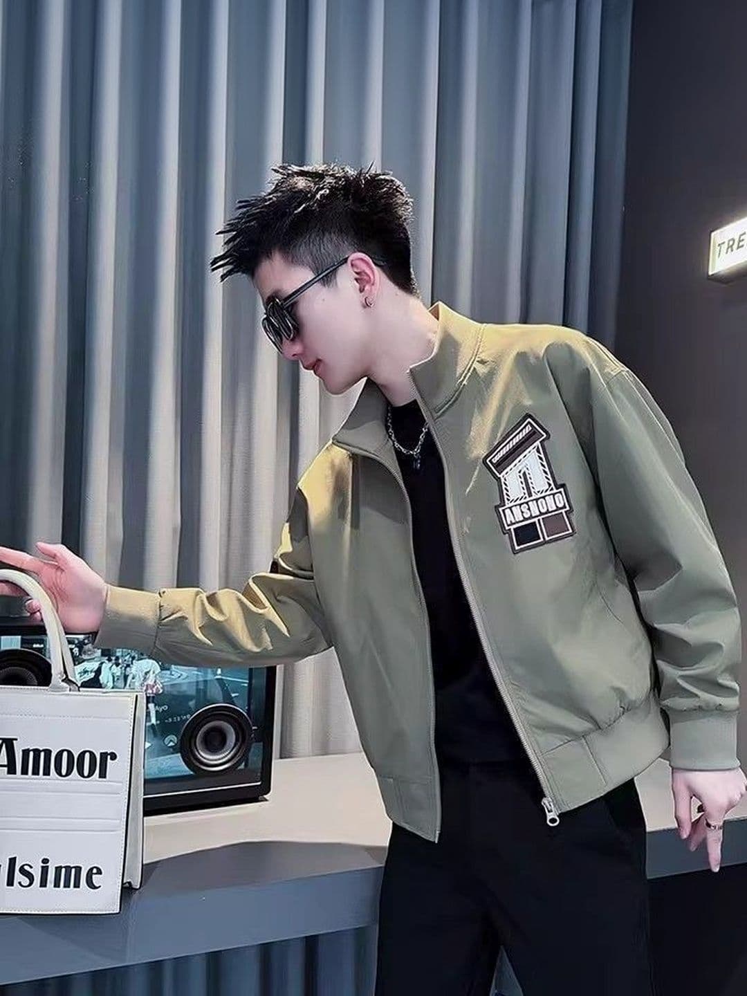 StyleCast x Revolte Spread Collar Leather Jacket - view 1