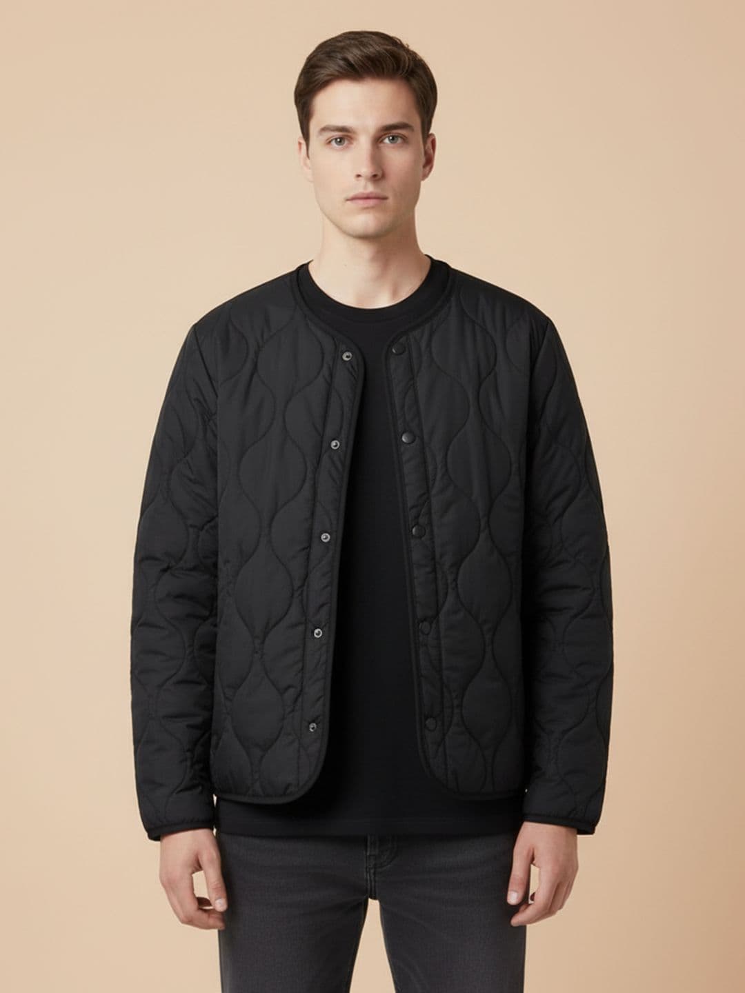 Mast & Harbour Men Colourblocked Polyester Quilted Jacket with Embroidered - view 1