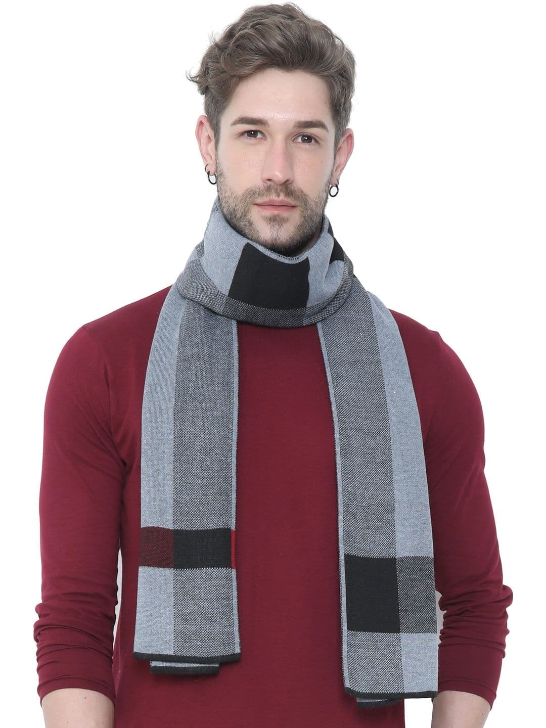 FabSeasons Unisex Checked Merino Wool Mufflers - view 1