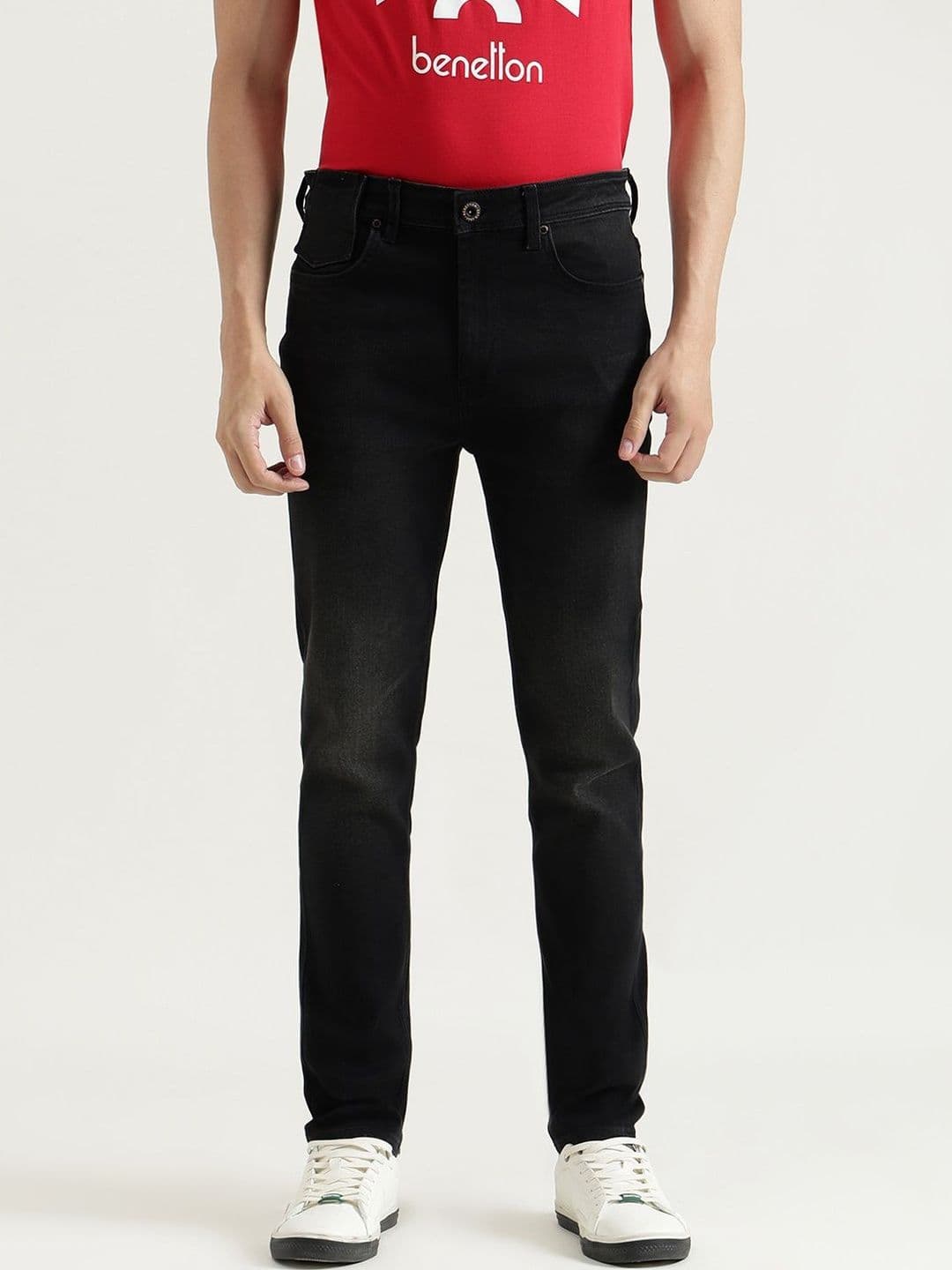 United Colors of Benetton Men Slim Fit Mid-Rise Light Fade Jeans - view 1