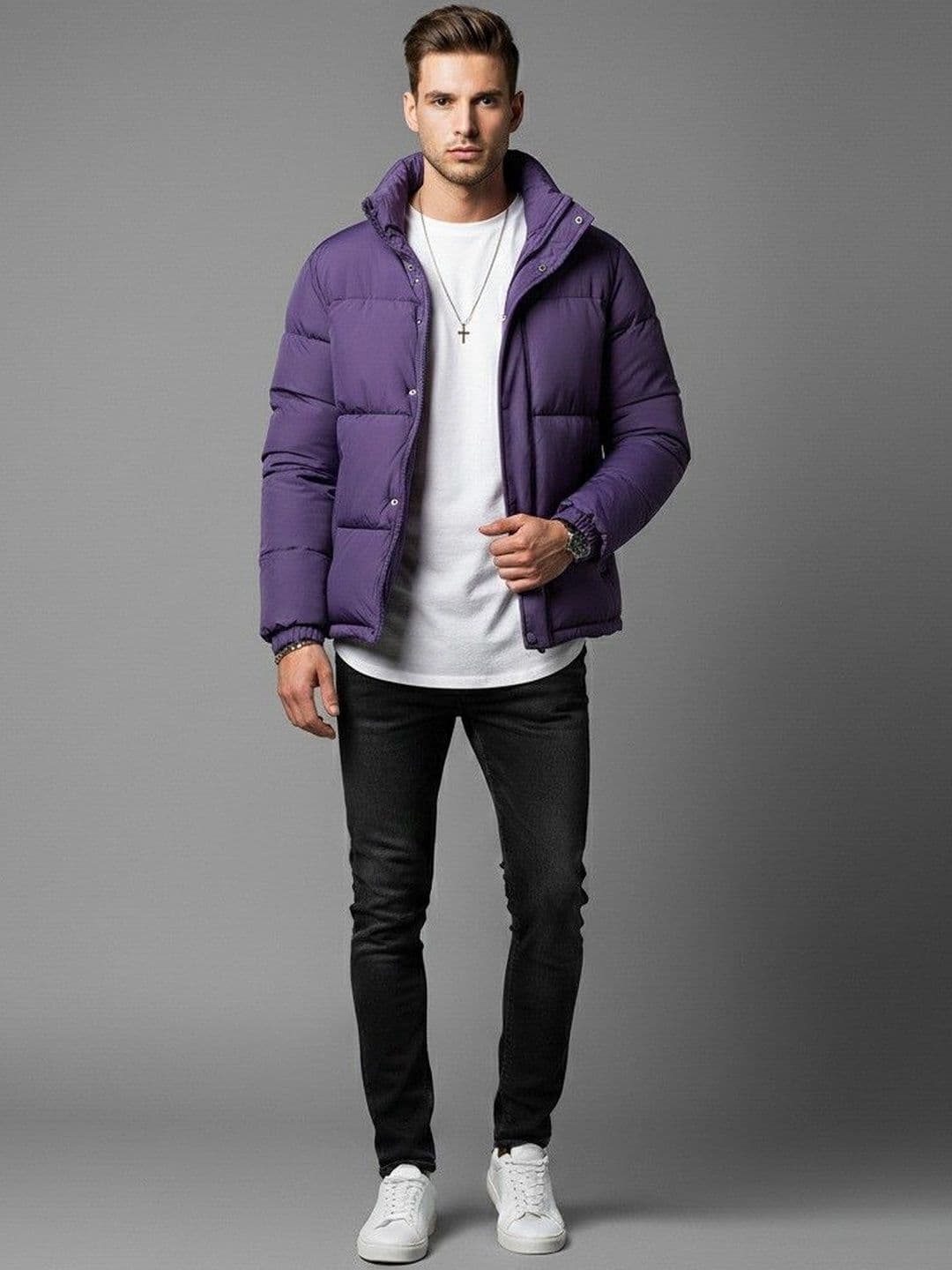 HERE&NOW Men Puffer Jacket with Embroidered - view 1