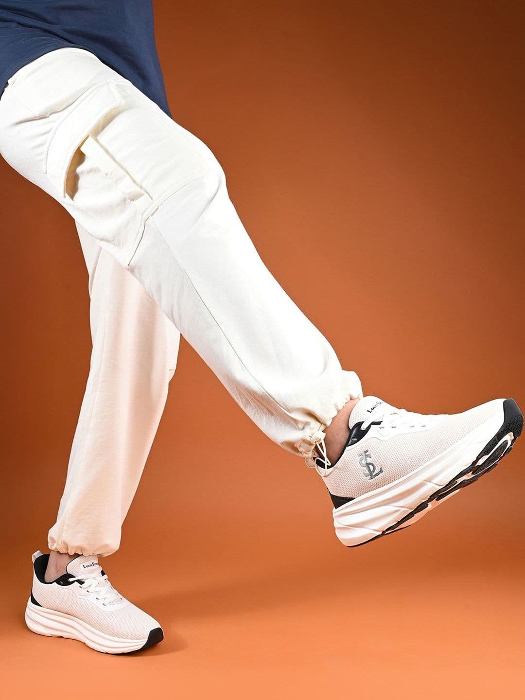 LOUIS STITCH Men's Canadian White Lightweight Athleisure Flyknit Sport Shoes - view 1