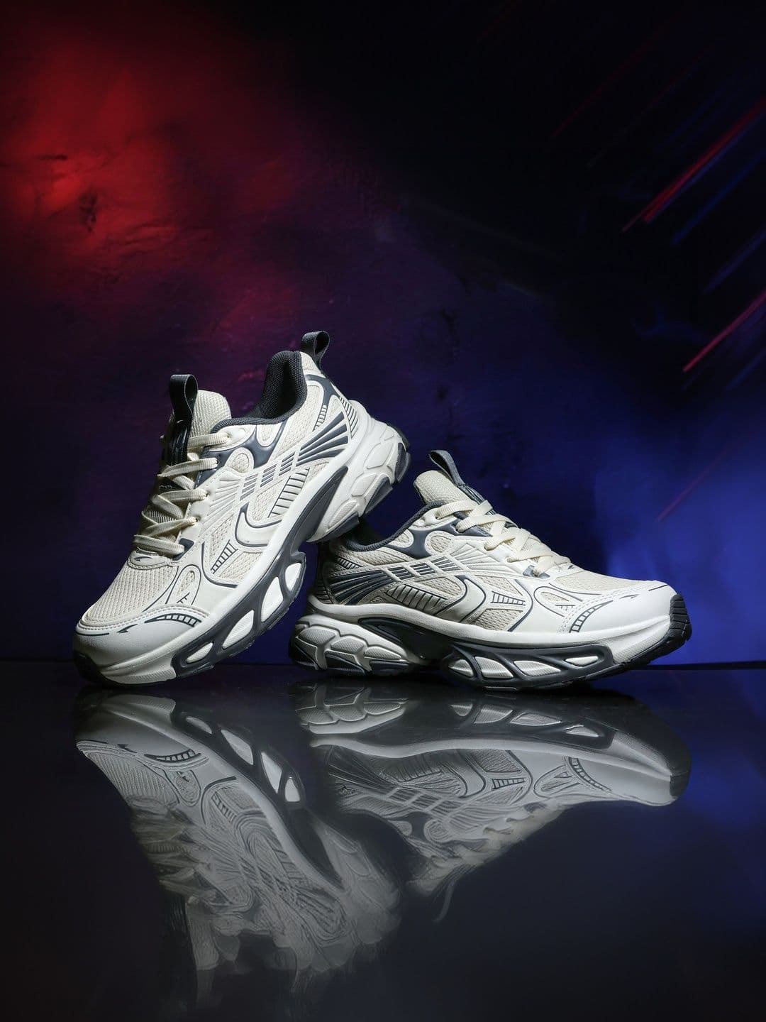ASIAN Men Beige Mesh Non-Marking Running Sports Shoes - view 1