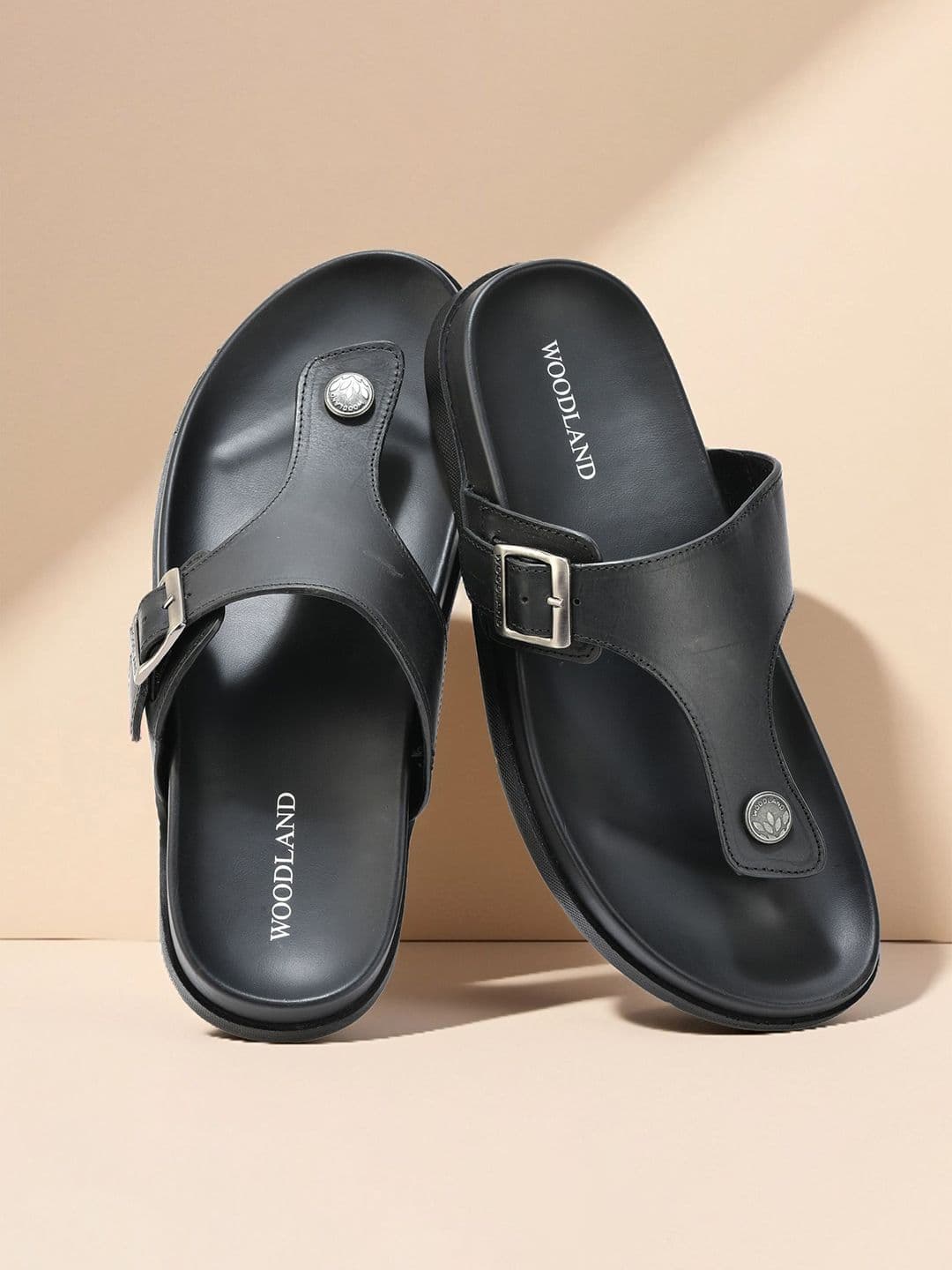 Woodland Men Textured Leather Comfort Sandals - view 1