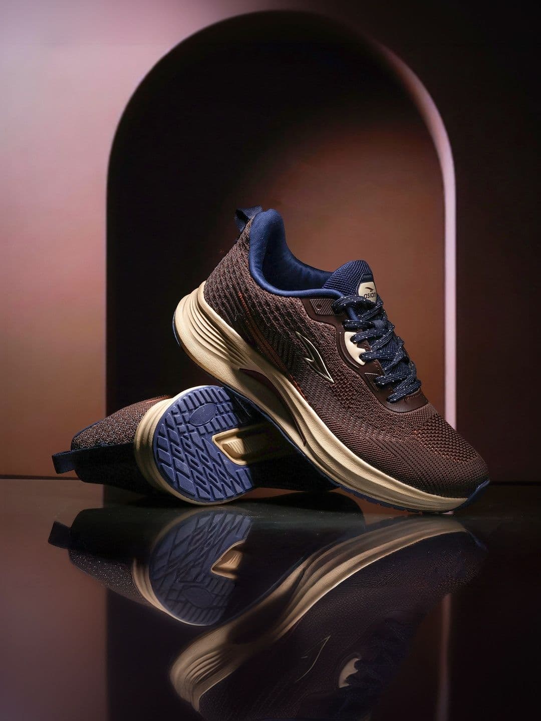 ASIAN Men Brown Mesh Non-Marking Running Sports Shoes - view 1