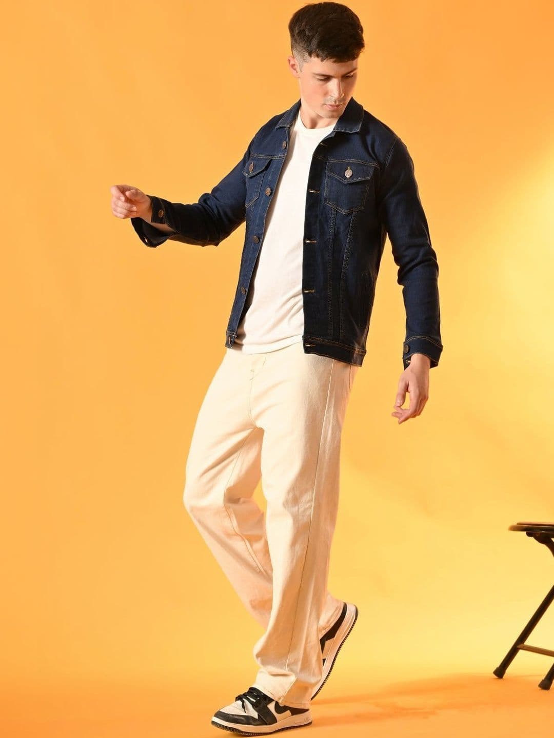 SZN Men Outdoor Denim Jacket with Embroidered - view 1