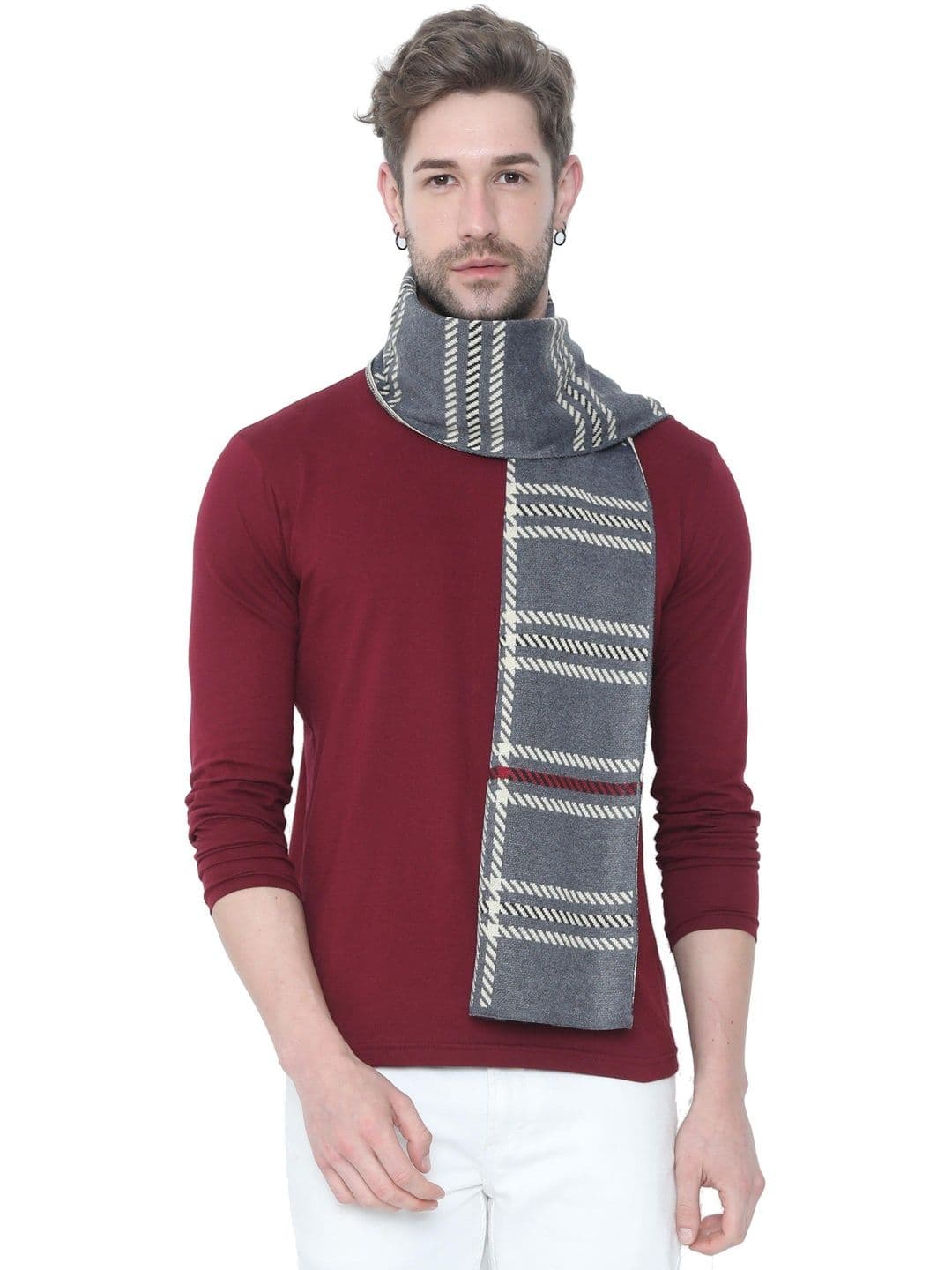 FabSeasons Men Checked Merino Wool Mufflers - view 1