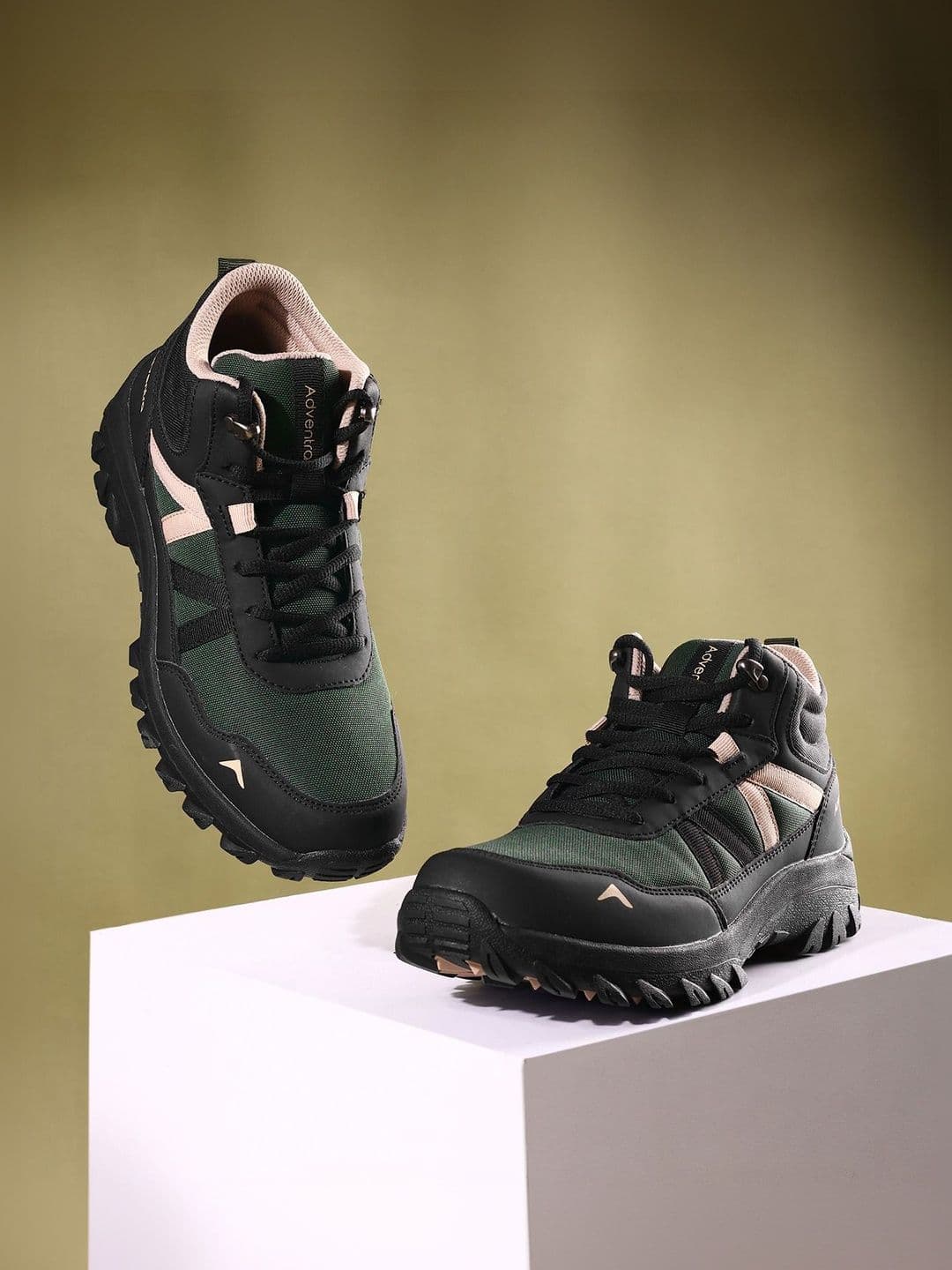 Adventra Sports Men Green Mid-Ankle NWP Hiking Outdoor Trekking Comfort Shoes - view 1