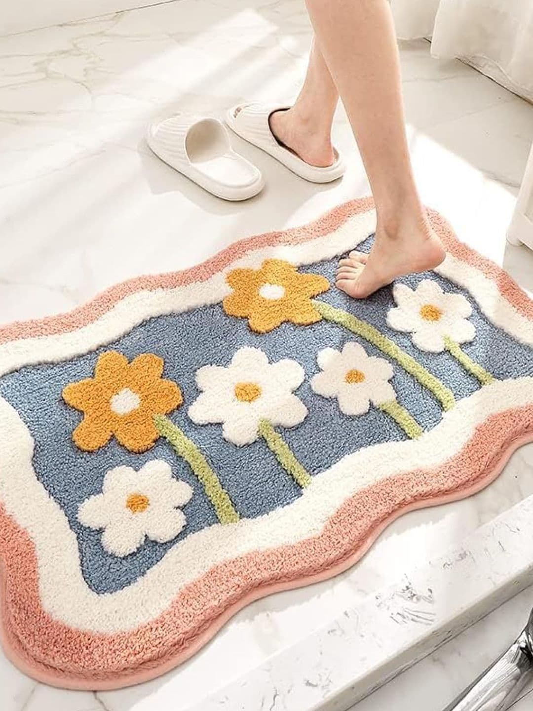 Homio Blue Anti-Slip Microfibre 2000GSM Bath Rug - view 1