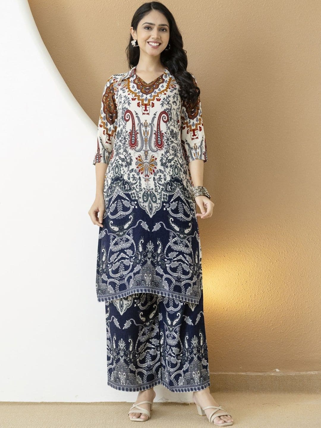 KALINI Women Ethnic Motifs Printed Regular Kurta with Palazzos - view 1