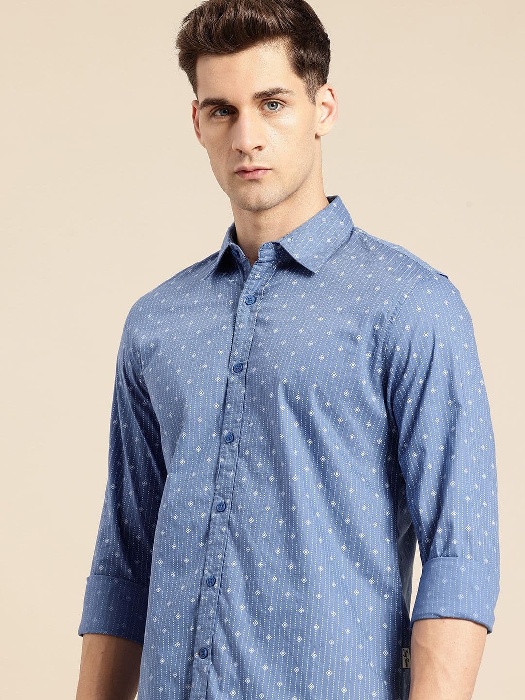 Being Human Micro Ditsy Printed Pure Cotton Casual Shirt - view 1