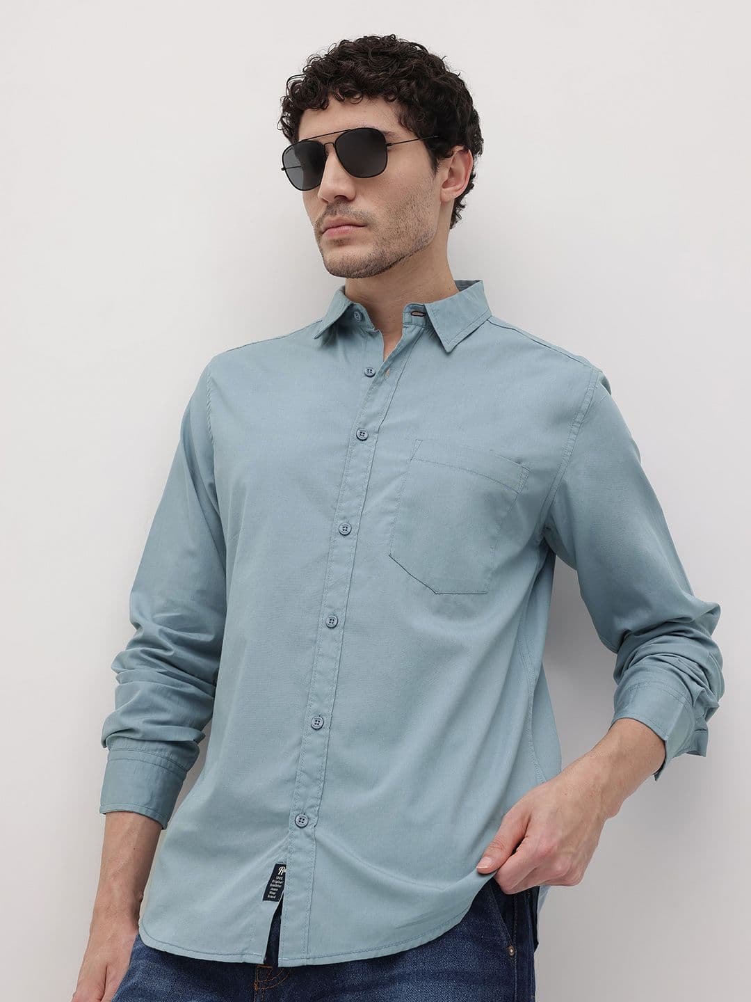The Roadster Life Co. Pure Cotton Spread Collar Casual Shirt - view 1