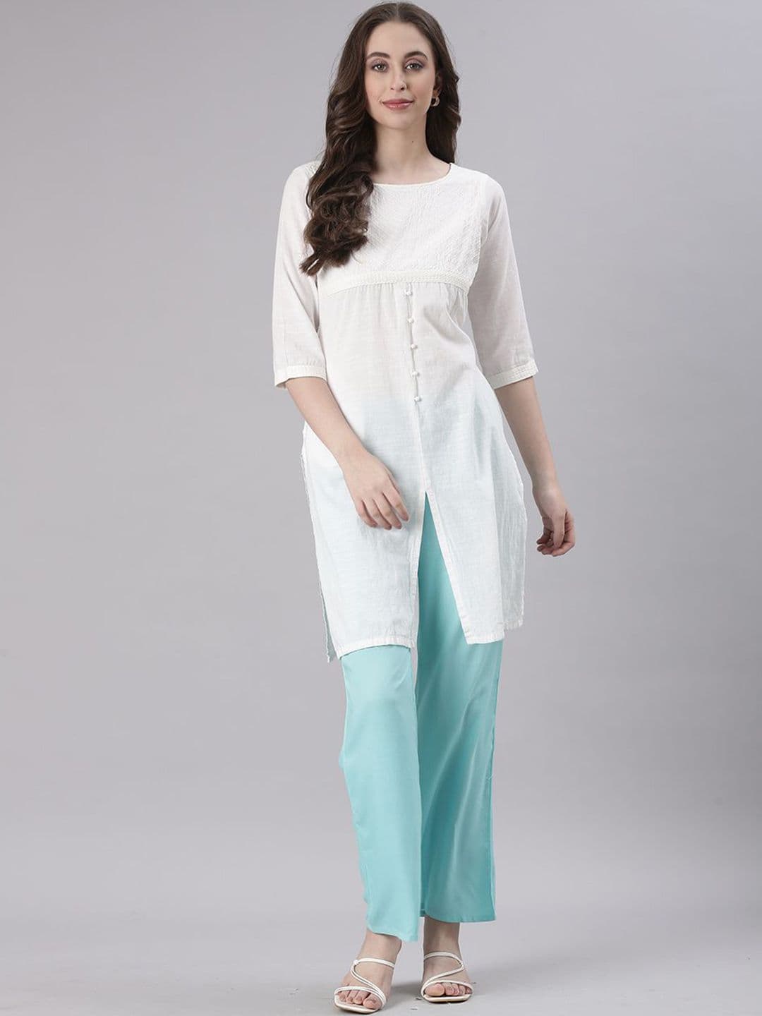 Souchii Women Solid Straight Palazzos - view 1