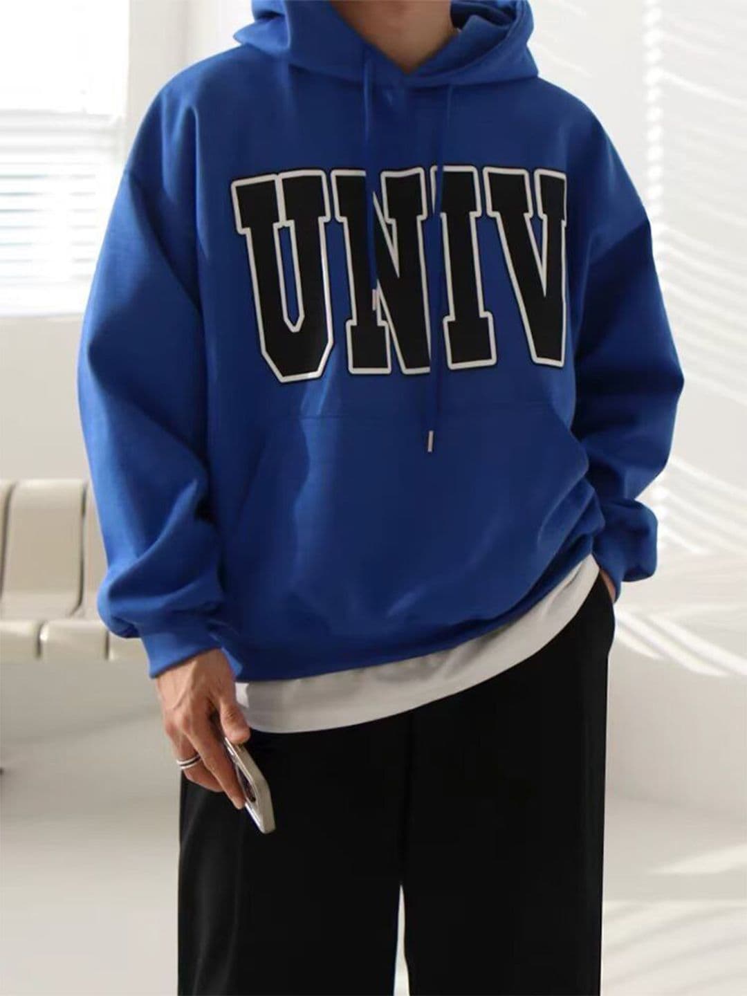 StyleCast x Revolte Typography Printed Hooded Drop-Shoulder Sleeves Oversized Sweatshirt - view 1