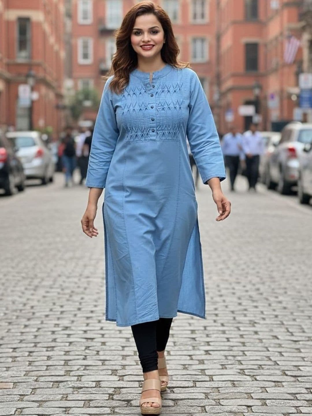 SK Creation Woven Design Kurti - view 1